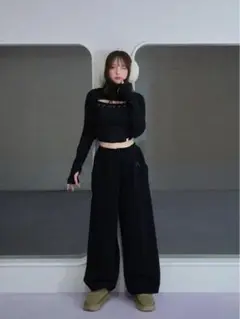 新品未使用 andmary Mary heart pants black ANDMARY】Mary heart pants