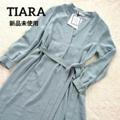 新品タグ付 TIARA オーバーレイヤードワンピース ミモレ丈 M