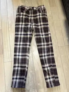 チェック柄長ズボン 100cm