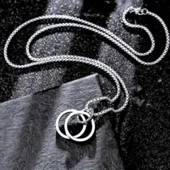 ネックレス メンズ ダブルリング リング シルバー おしゃれ 二重