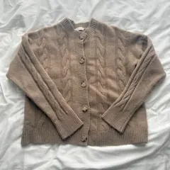 INOLVE ベージュ ケーブルニットカーディガン F