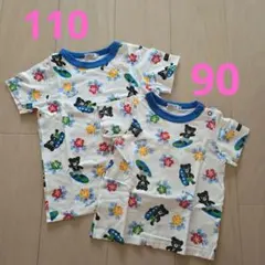 DOUBLE.B クマと花柄 Tシャツ2枚セット