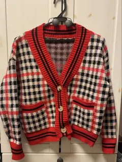 チェック柄カーディガン