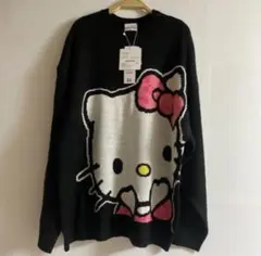 ハローキティ ニット セーター ブラック 3L 未使用 タグ付き