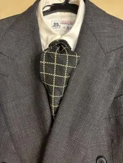 【イタリア製】BIGDUDE チェック柄 ネクタイ 黒