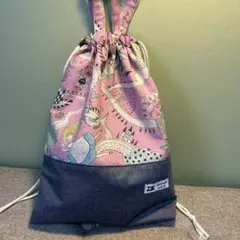 ハンドメイド　体操服袋　お着替袋　巾着トート