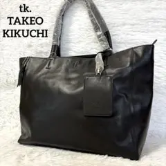 新品タグ付き✨タケオキクチ トートバッグ 肩掛け レザー 牛革 ブラック A4のサムネイル