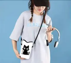 黒猫 デザイン スマホショルダーストラップ かわいい 猫好き必見