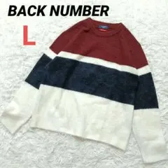 バックナンバー　ニット　セーター　長袖　メンズ　トップス　L ボーダー　マルチ