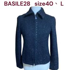 BASILE28 ウール混 ツイード ジャケット クリーニング済み 40、 L