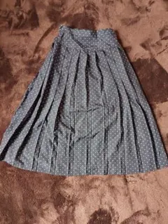 GU ブラック ドット柄 フレアスカート M