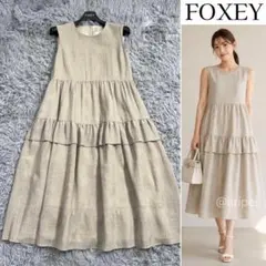 極美品 フォクシーニューヨーク ノースリーブ ロングワンピース