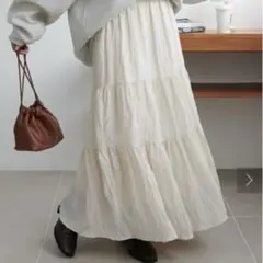 WEB限定 ディスコート サテンワッシャーボリュームティアードスカート FREE