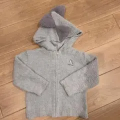 アイスグレー ブルーグレー　ジェラピケ風フリースガウン パーカー　恐竜　120