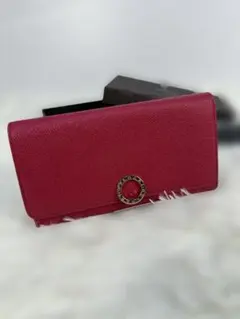 美品】 BVLGARI 長財布 レッド ロゴクリップ ビーゼロワン 長財布 