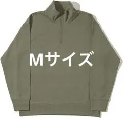 ワイドフィットハーフジップ スタンドカラープルオーバー Mサイズ　カーキ