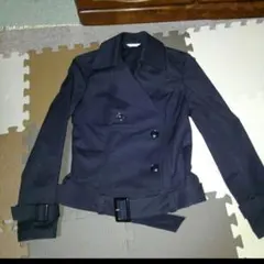 美品　長袖　ジャケット　ブルゾン　黒色　ブラック　ZAZIE 　ザジ　ダブル