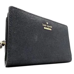 kate spade 二つ折り財布 グリッター ラメ ミディアム ネイビー