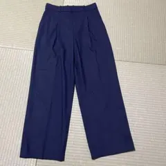 タックワイドパンツ(ユニクロ : WOMAN)ネイビー