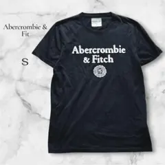 【アバクロンビー&フィッチ】ロゴアップリケ 半袖Tシャツ　ブラック　Sサイズ