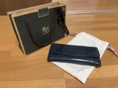 IL BISONTE ネイビー 長財布 付属品付き