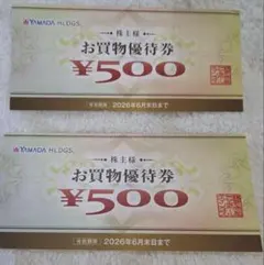 ヤマダ電機　お買物優待券 ¥500 2枚