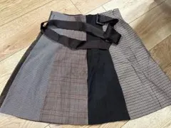 LOVELESS ラブレス チェック切替 スカート アシンメトリー 36サイズ