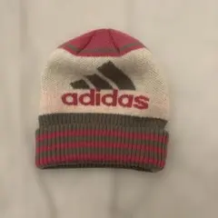 adidas ニット帽 S/M ピンク・グレー・ホワイト