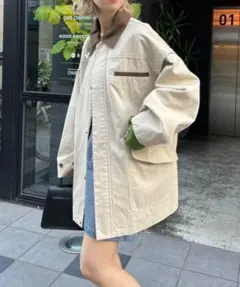 【美品】マルチWAY襟コーデュロイハーフオーバージャケット　ciaopanic