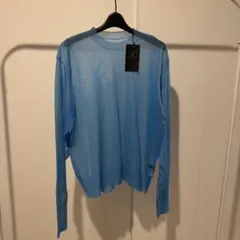 LANVIN COLLECTION 長袖メッシュTシャツ ライトブルー