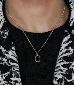 23ss CALEE オニキス シルバー ネックレスのサムネイル