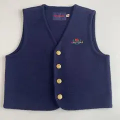 美品mikiHOUSEミキハウス⭐︎入園式卒園式ニットベスト　ゴールドボタン