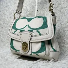 超希少カラー コーチ レガシー ワンショルダーバッグ キャンバス レザー 緑