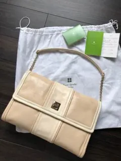 【保証書付】katespade ケイトスペード ★ベージュ 肩掛け ハンドバック