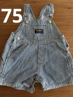 サイズ75 OshKosh B'Gosh ストライプデニムオーバーオール