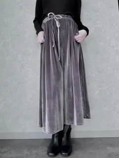 【Grand Park】 ベロア ワイドパンツ ベロアパンツ グレー 新品未使用