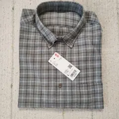 【未使用品】UNIQLO グレー チェック柄 シャツ L