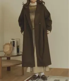 新品未使用 アンブルネージュ オーバーコート ダークブラウン