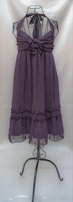 レストローズ　ワンピース　シフォン　パープル