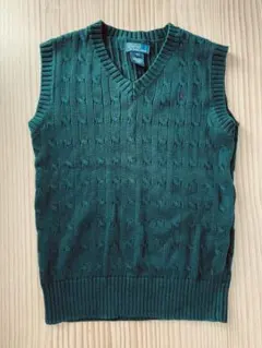 Polo by Ralph Lauren 緑色 Vネック ベスト M