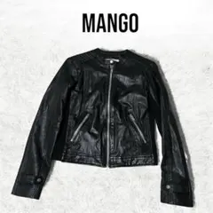 [MANGO] レザー ライダースジャケット S