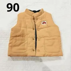 男の子　キッズ　ベビー　ダウンベスト　90cm シンプルフリー　ベージュ
