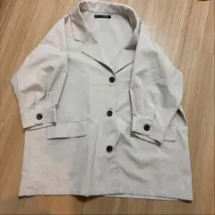 ライトベージュ ダブルボタンジャケット サイズL