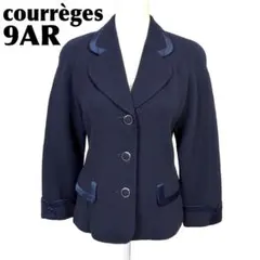 【美品】 courreges テーラードウールジャケット 9AR ネイビー 無地のサムネイル