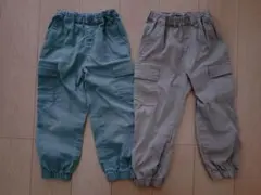 ユニクロ　キッズ　カーゴ　ジョガー　パンツ　120　カーキ　ベージュ　２枚セット