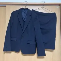 【極美品】レディーススーツセット 11号 ウォッシャブル ネイビー ストライプ