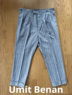 Umit Benan ウミットベナン パープルストライプ スラントパンツ