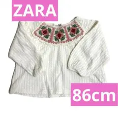 【未使用に近い】ZARA 刺繍入り長袖ブラウス