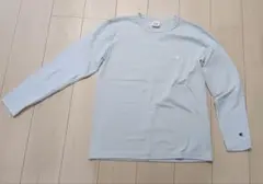 champion 長袖Tシャツ ロンT グレー　ホワイト メンズL