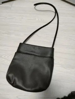 黒合皮ポシェットスマホバッグ